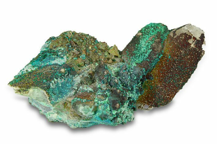 Deep Teal Chrysocolla on Quartz - Peru #291994